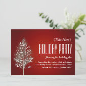 Cartes d'invitation pour fête de Noël arbre rustiq (Debout devant)