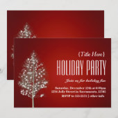 Cartes d'invitation pour fête de Noël arbre rustiq (Devant / Derrière)