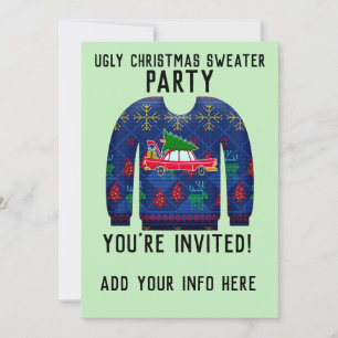 CARTES D'INVITATION POUR FÊTE DE NOËL AU SWEATER L