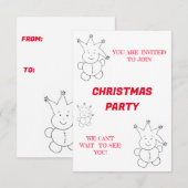 Cartes d'invitation pour fête de Noël Zalnok (Devant / Derrière)