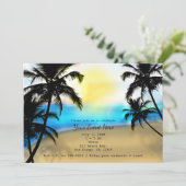 Cartes d'invitation pour fête de plage tropicale e (Debout devant)