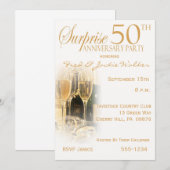 Cartes d'invitation pour fête de surprise du 50e a (Devant / Derrière)
