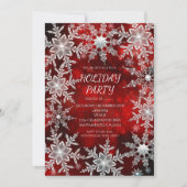 Cartes d'invitation pour fête de vacances rouges f (Devant)