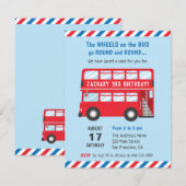 Cartes d'invitation pour fête d'enfants Bus Double (Devant / Derrière)