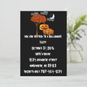 Cartes d'invitation pour fête d'Halloween avec têt (Debout devant)