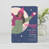Cartes d'invitation pour fête d'hiver (Debout devant)