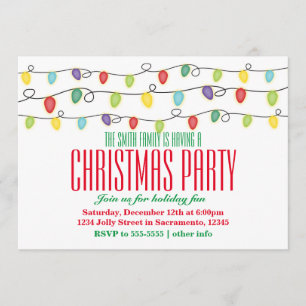 Cartes d'invitation pour fête festive de lumières