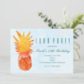 Cartes d'invitation pour fête tropicale à motif aq (Debout devant)