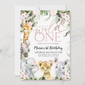 Cartes d'invitation pour fille pour 1er anniversai (Devant)