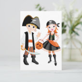Cartes d'invitation pour garçon et fille pirates (Debout devant)