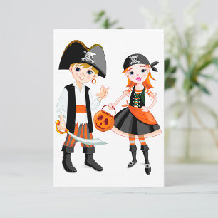 Cartes d'invitation pour garçon et fille pirates