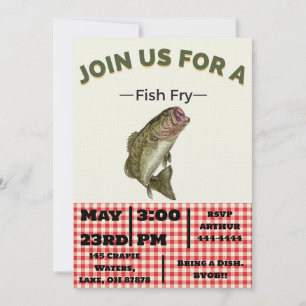 Cartes d'invitation pour grande friture de poisson