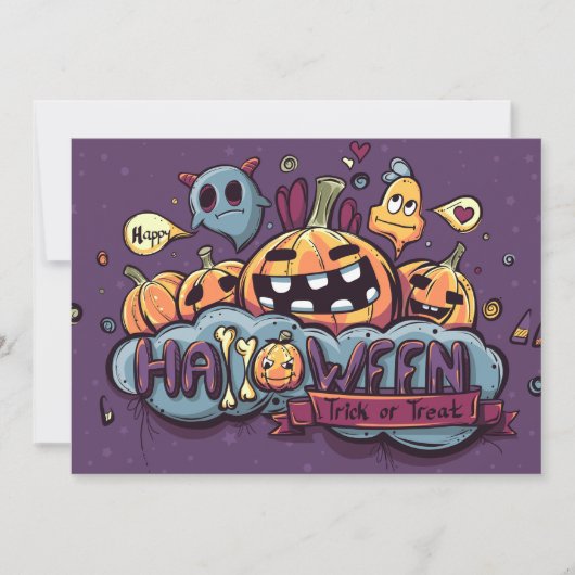Cartes d'invitation pour Halloween (Devant)