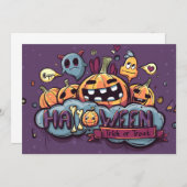 Cartes d'invitation pour Halloween (Devant / Derrière)