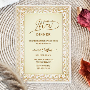 Cartes d'invitation pour iftar de ramadan avec bor
