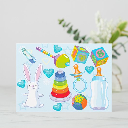 Cartes d'invitation pour jouets de bébé