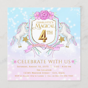 Cartes d'invitation pour la 4ème fête d'anniversai