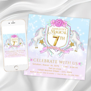 Cartes d'invitation pour la 7ème fête d'anniversai