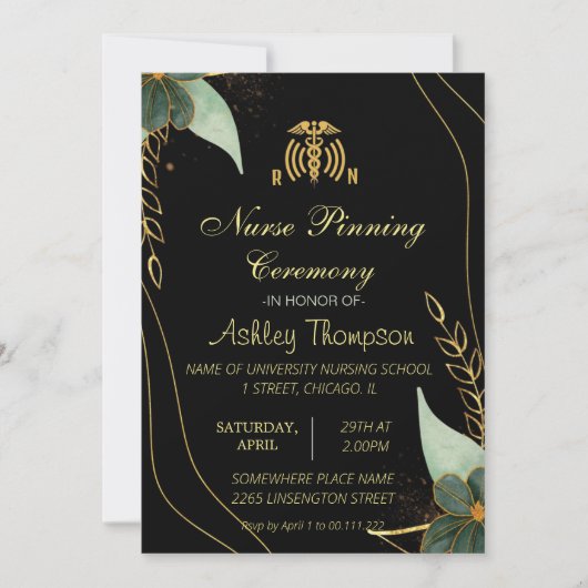 Cartes d'invitation pour la cérémonie d'épinglage (Devant)