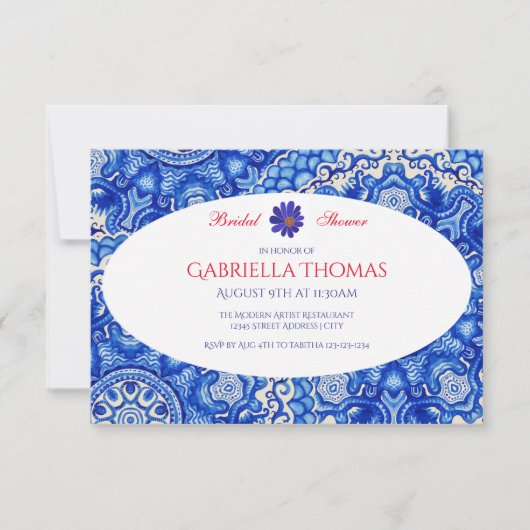 Cartes d'invitation pour la douche de mariée Fleur (Devant)