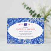 Cartes d'invitation pour la douche de mariée Fleur (Debout devant)