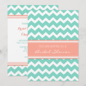 Cartes d'invitation pour la douche nuptiale Aqua C (Devant / Derrière)