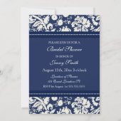 Cartes d'invitation pour la douche nuptiale Blue D (Dos)