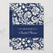 Cartes d'invitation pour la douche nuptiale Blue D (Devant / Derrière)