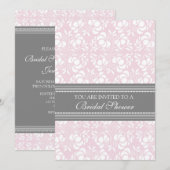 Cartes d'invitation pour la douche nuptiale gris r (Devant / Derrière)