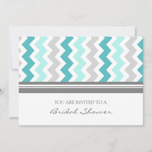 Cartes d'invitation pour la douche nuptiale Turquo (Devant)