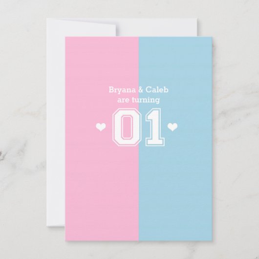 Cartes d'invitation pour la fête d'anniversaire de (Devant)