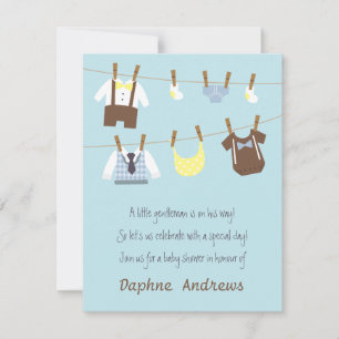 Cartes d'invitation pour la fête de bébé garçon Li