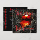 Cartes d'invitation pour la fête de Halloween Suns (Devant / Derrière)