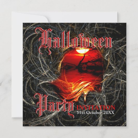 Cartes d'invitation pour la fête de Halloween Suns (Devant)