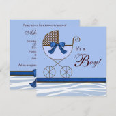 Cartes d'invitation pour la fête de naissance d'un (Devant / Derrière)