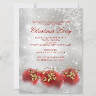 Cartes d'invitation pour la fête de Noël Boules de