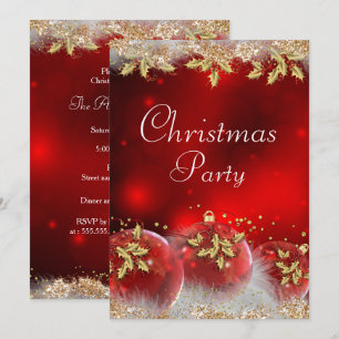 Cartes d'invitation pour la fête de Noël Boules de