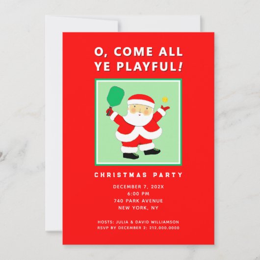 Cartes d'invitation pour la fête de Noël de pickle (Devant)