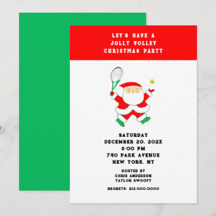Cartes d'invitation pour la fête de Noël de tennis