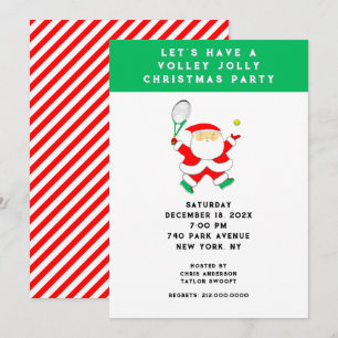 Cartes d'invitation pour la fête de Noël de tennis