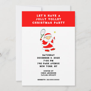 Cartes d'invitation pour la fête de Noël de tennis