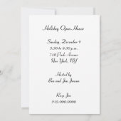 Cartes d'invitation pour la fête de Noël Open Hous (Dos)