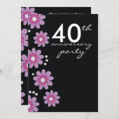 Cartes d'invitation pour la fête des 40 ans de mar (Devant / Derrière)