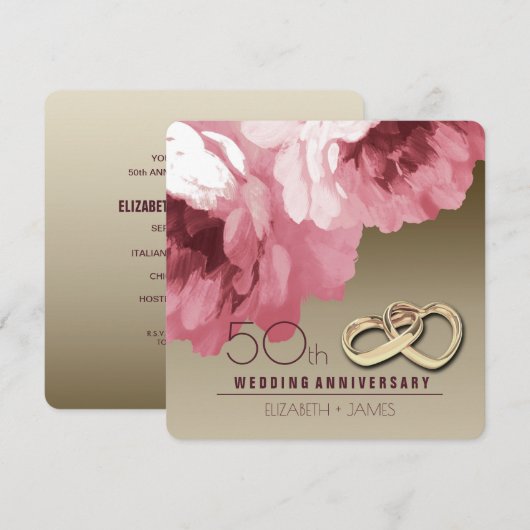 Cartes d'invitation pour la fête des 50 ans de mar (Devant / Derrière)