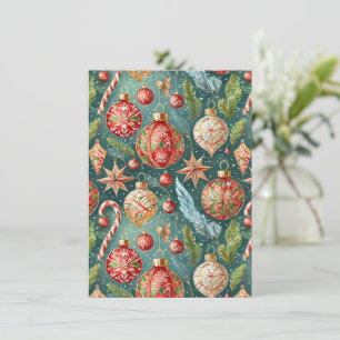 Cartes d'invitation pour la fête des ornements de 