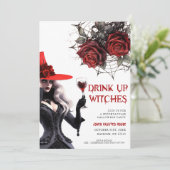 Cartes d'invitation pour la fête d'Halloween Boire (Debout devant)