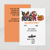 Cartes d'invitation pour la fête d'Halloween des e (Devant / Derrière)