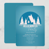 Cartes d'invitation pour la fête d'hiver (Devant / Derrière)