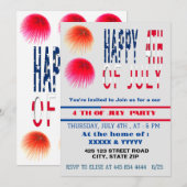 Cartes d'invitation pour la fête du 14 juillet Inv (Devant / Derrière)