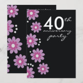 Cartes d'invitation pour la fête du 40e anniversai (Devant / Derrière)
